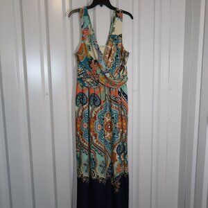 Anthropologie Maeve Womens Cross Front Vizcaya Maxi Dress Size 12P Sleeveless